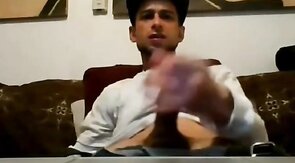 Ripped Stud Strokes His Big Cock to a Webcam Orgasm