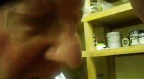 Daddy Blows it in the Stockroom - Amateur Old-Young Action