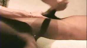 Playing with his big cock and cumming hard all over