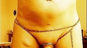 nude wearing chains bracelet and rings