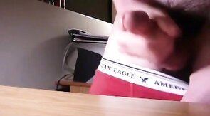 Twink Jerks and Cums on His Dorm Room Desk