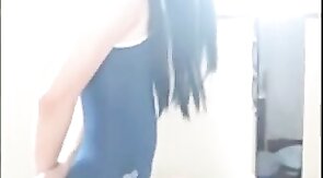 Asian Crossdresser Cums on His Toy