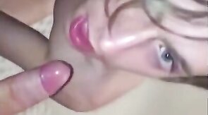 Twink in Pink Chastity Cage Sucks Amateur Dick