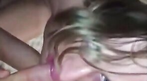 Twink in Pink Chastity Cage Sucks Amateur Dick