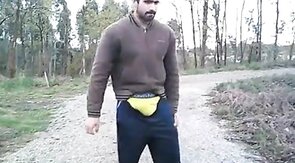 Portuguese Bear Strips and Shows His Big Cock