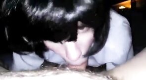 Old Man Receives Blowjob from Crossdresser