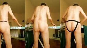 ironing with jockstrap or nude