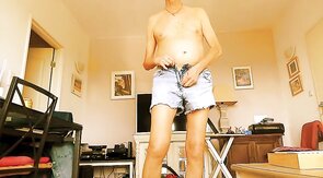 my nude body in a very tight short