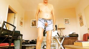 my nude body in a very tight short