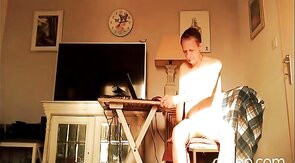 wanking in the sun in front of my computer