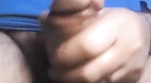 Daddy shows off his thick uncut cock on webcam
