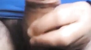 Daddy shows off his thick uncut cock on webcam