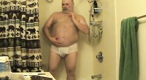 Daddy's Brief Shower Masturbation