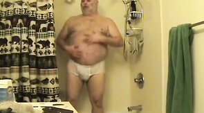 Daddy's Brief Shower Masturbation