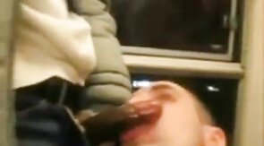 Black Cock Blowjob in the Subway - Amateur Big Dick Action
