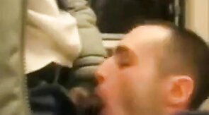 Black Cock Blowjob in the Subway - Amateur Big Dick Action