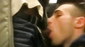 Black Cock Blowjob in the Subway - Amateur Big Dick Action