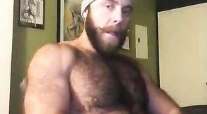 Hairy Lumberjack Masturbates, Showing Off His Cock