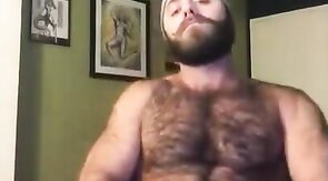Hairy Lumberjack Masturbates, Showing Off His Cock