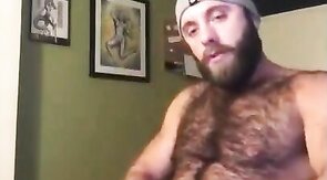 Hairy Lumberjack Masturbates, Showing Off His Cock