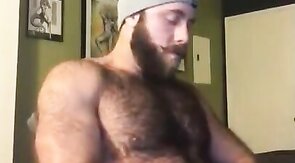 Hairy Lumberjack Masturbates, Showing Off His Cock