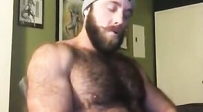 Hairy Lumberjack Masturbates, Showing Off His Cock