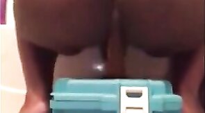 Black Guy Rides His Sex Toy