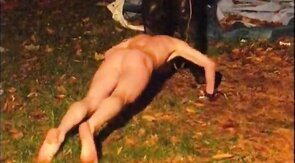 Obedient Soldier: Outdoor BDSM Spanking Session
