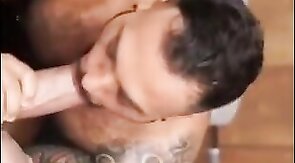 Amateur Bareback: Blowjob with a Hot Bear
