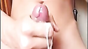 Big-Cock Twink Cums Hard from Intense Handjob