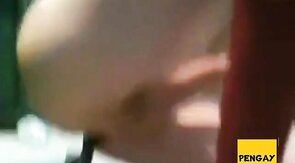 Emo Twink Rides Hairbrush for Intense Solo Orgasm