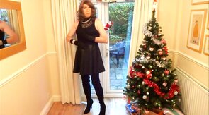 Christmas Wanking in Thigh-High Boots