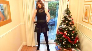 Christmas Wanking in Thigh-High Boots