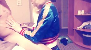 Crossdresser SS Harley Quinn Sucks Cock and Balls