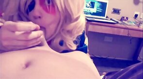 Crossdresser SS Harley Quinn Sucks Cock and Balls