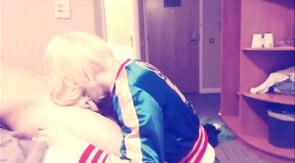Crossdresser SS Harley Quinn Sucks Cock and Balls
