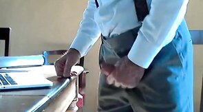 Grandpa Strokes His Cock