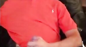 Big-Cock Daddy Strokes to Porn