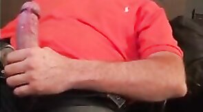 Big-Cock Daddy Strokes to Porn
