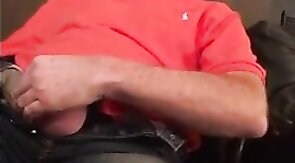Big-Cock Daddy Strokes to Porn