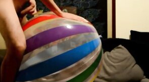 Twink Humping His Big Inflatable Ball