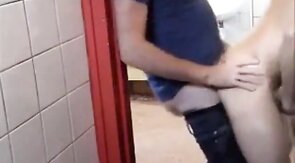 Gloryhole Masturbation: Amateur Hunk Fun in the Restroom