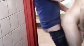 Gloryhole Masturbation: Amateur Hunk Fun in the Restroom