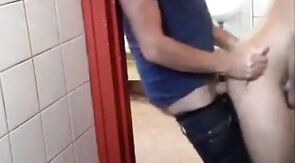 Gloryhole Masturbation: Amateur Hunk Fun in the Restroom