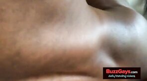 Big Black Guy Takes Bareback Pounding From Tall White Guy