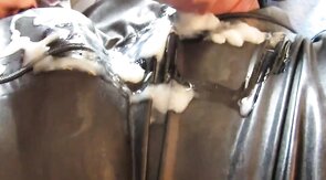 Electro Stimulation: Huge Hands-Free Cum Shot in Catsuit