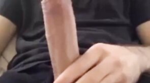 Muscular amateur strokes his big hard cock with a thick bellend