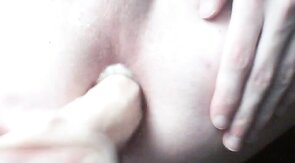 Twink Fucks Himself with a Sex Toy Covered in Cum