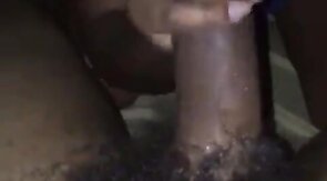 Black Amateur Sucks Big Cock Dry