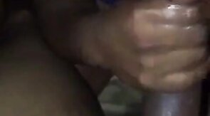 Black Amateur Sucks Big Cock Dry